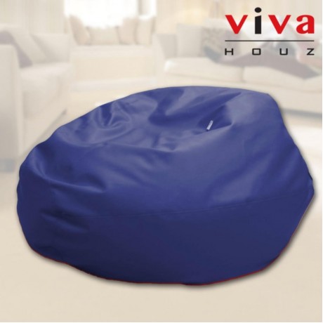 Viva Houz Indigo Bean Bag/Sofa/Chair, PU Leather, XXL Size (Navy Blue)