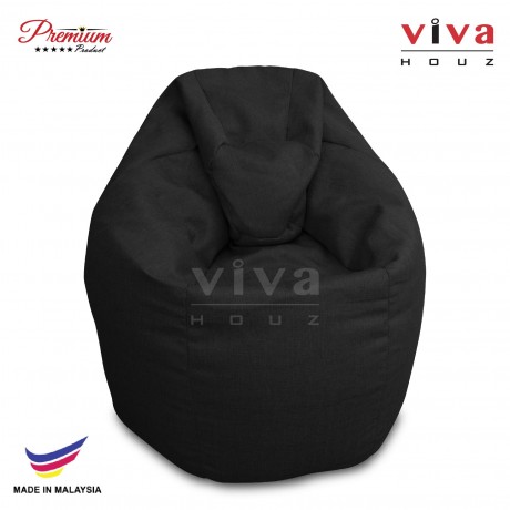 Viva Houz XL Bean Bag Chair Sofa (Black)