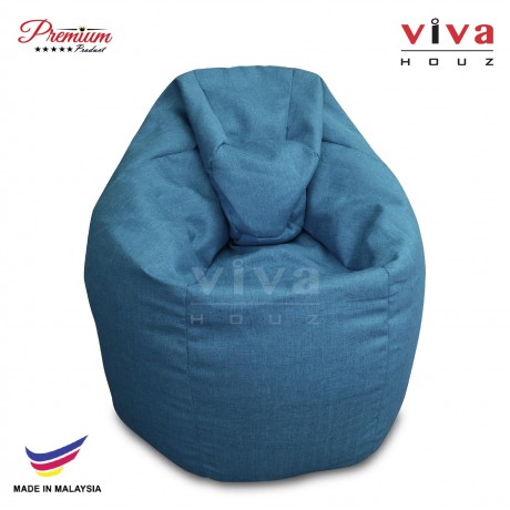 Viva Houz XL Bean Bag Chair Sofa (Blue)