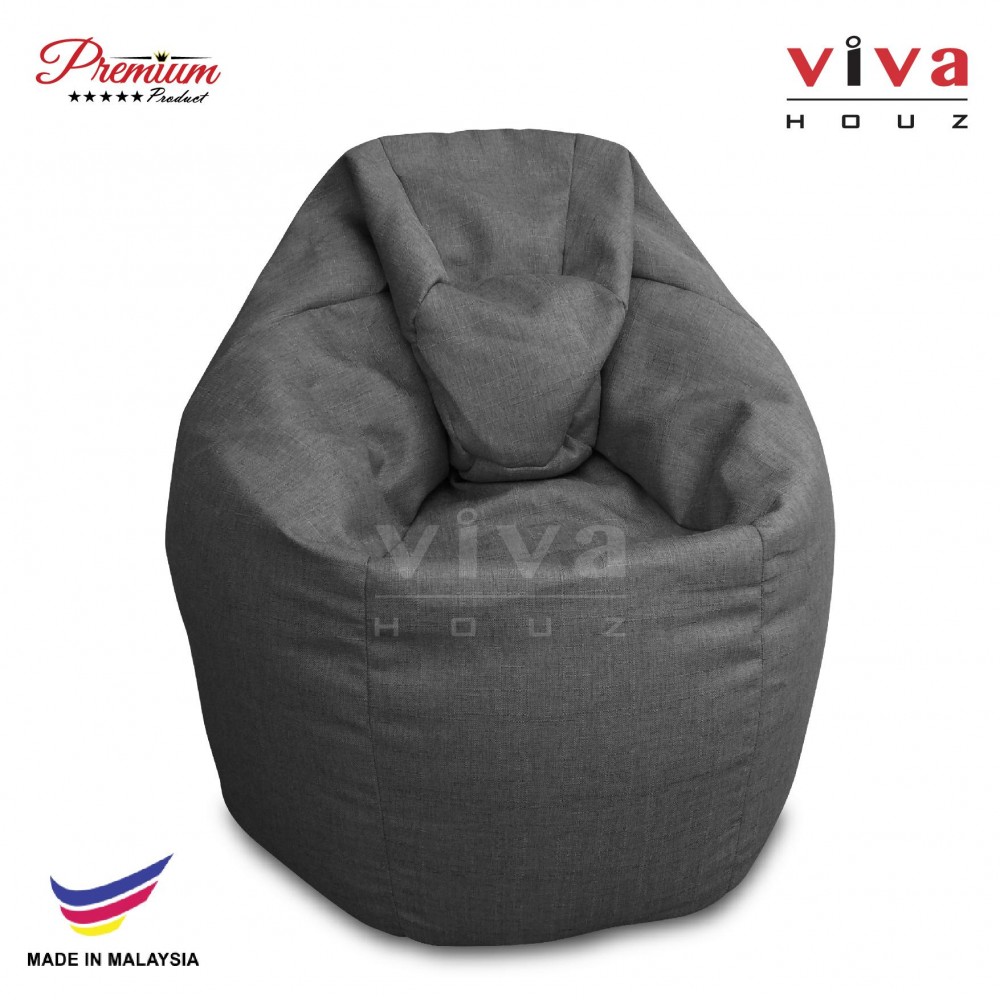 Viva Houz XL Bean Bag Chair Sofa (Grey)