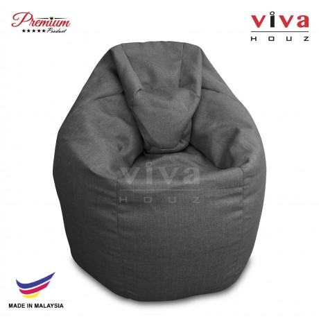 Viva Houz XL Bean Bag Chair Sofa (Grey)