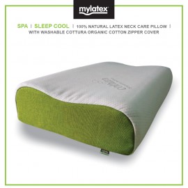 Mylatex SPA Pillow 100% Natural Designed For Cool Sleep Organic Cotton Washable Zipper Cover